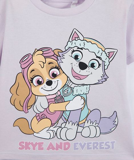pijama curto infantil de algodão patrulha canina lilás