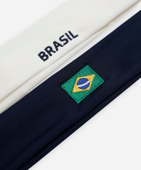 kit de 2 faixas para cabelo infantil brasil colorido