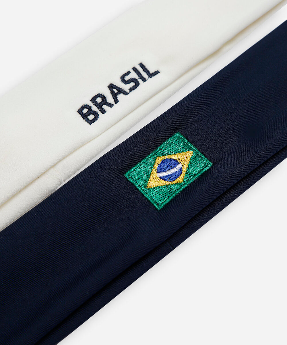 kit de 2 faixas para cabelo infantil brasil colorido