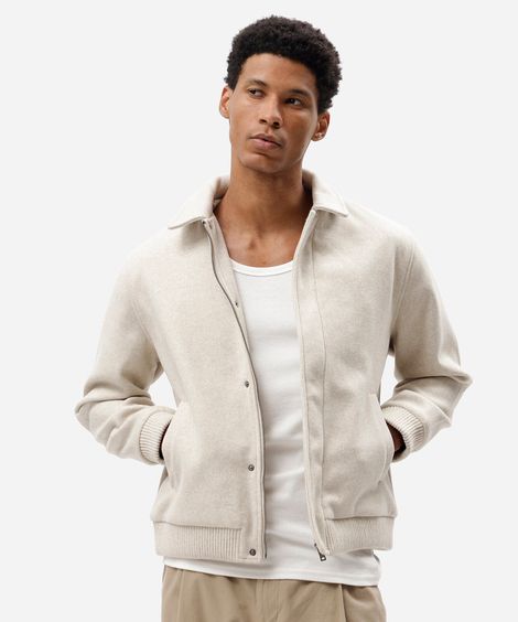 jaqueta masculina texturizada bege