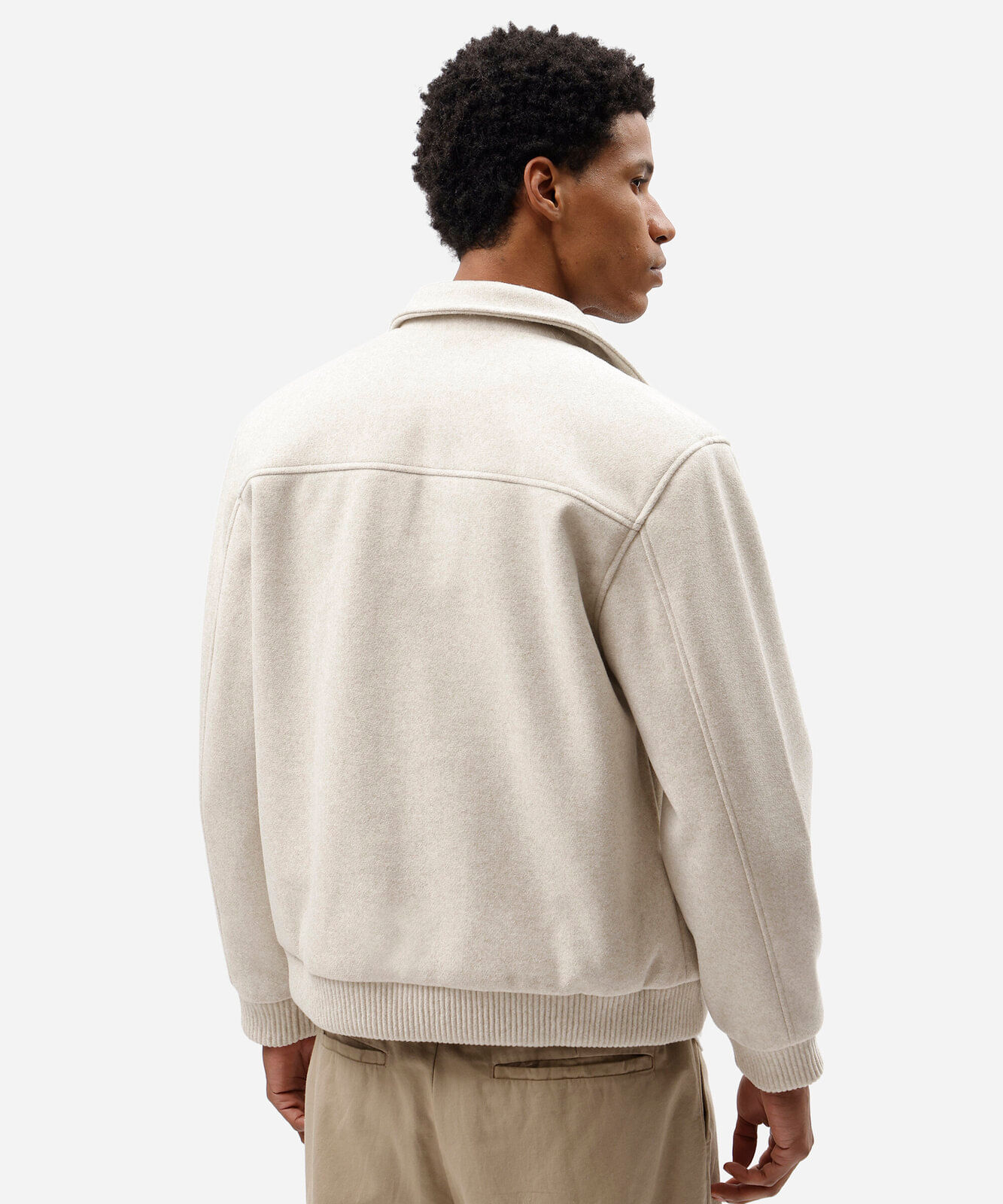 jaqueta masculina texturizada bege
