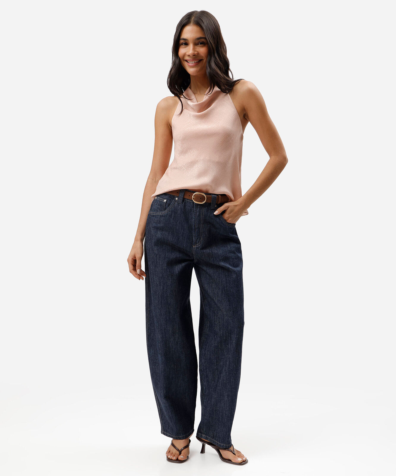 blusa frente única feminina decote degagê acetinada rosa