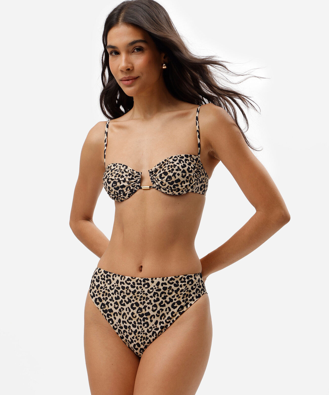 biquíni top balconet feminino animal print bege