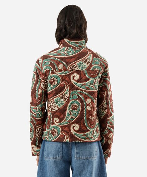 jaqueta matelassê feminina paisley marrom