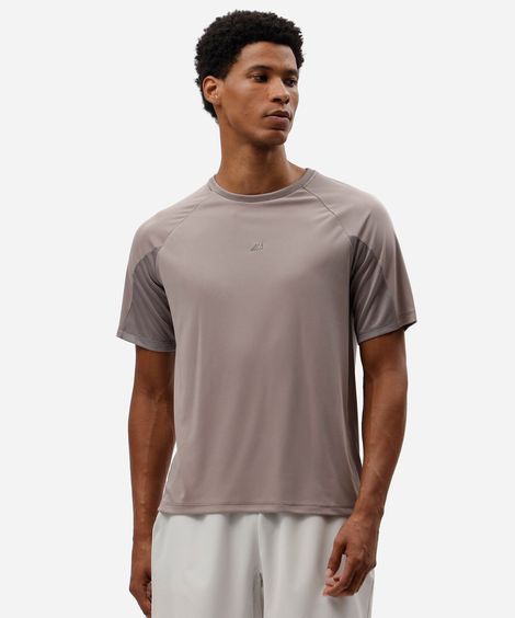 camiseta esportiva masculina manga curta cinza