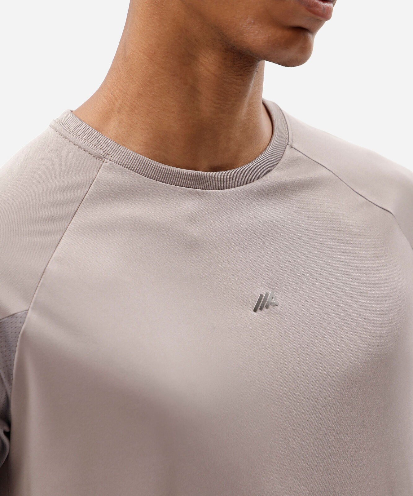 camiseta esportiva masculina manga curta cinza