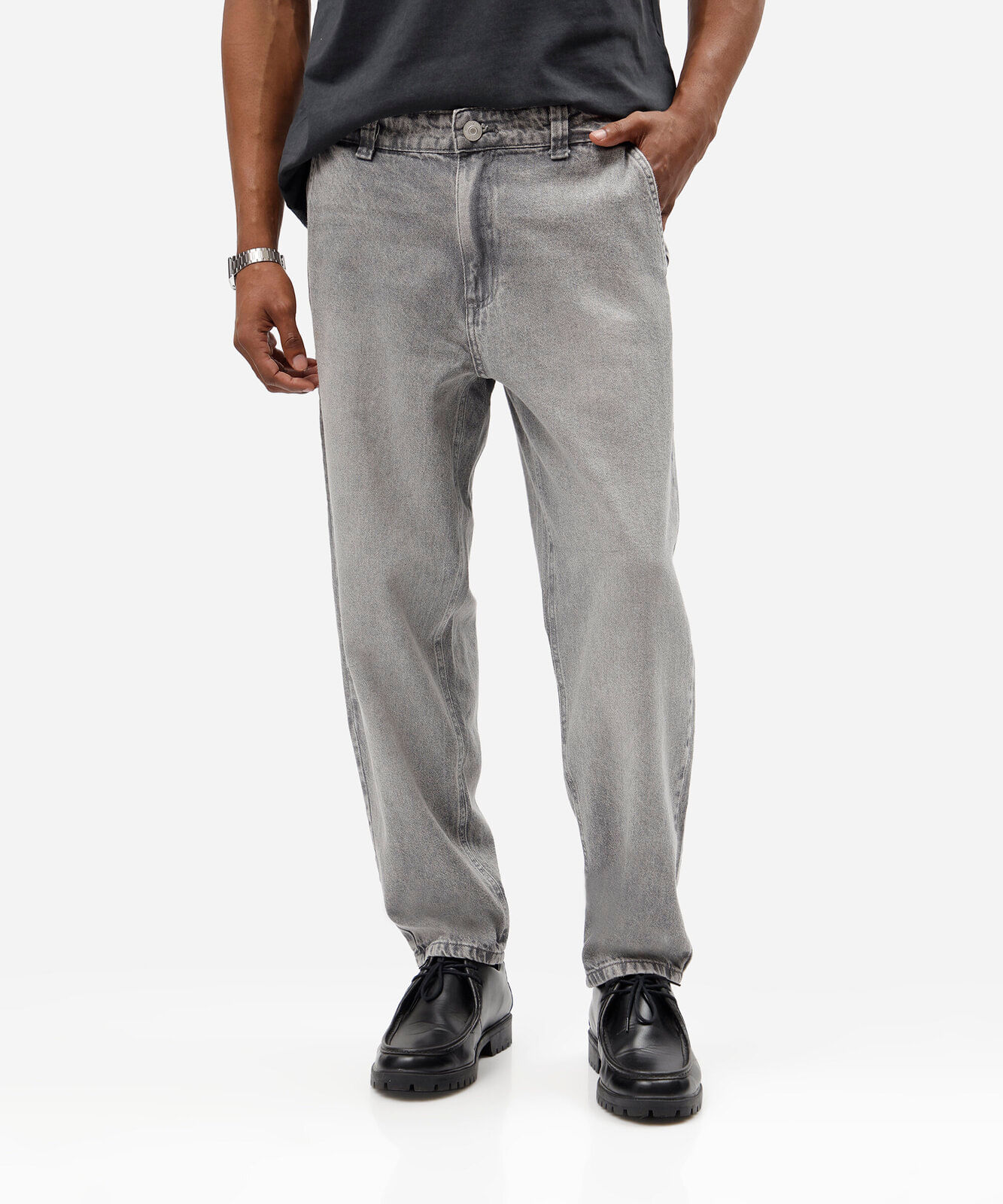 calça chino masculina jeans cinza