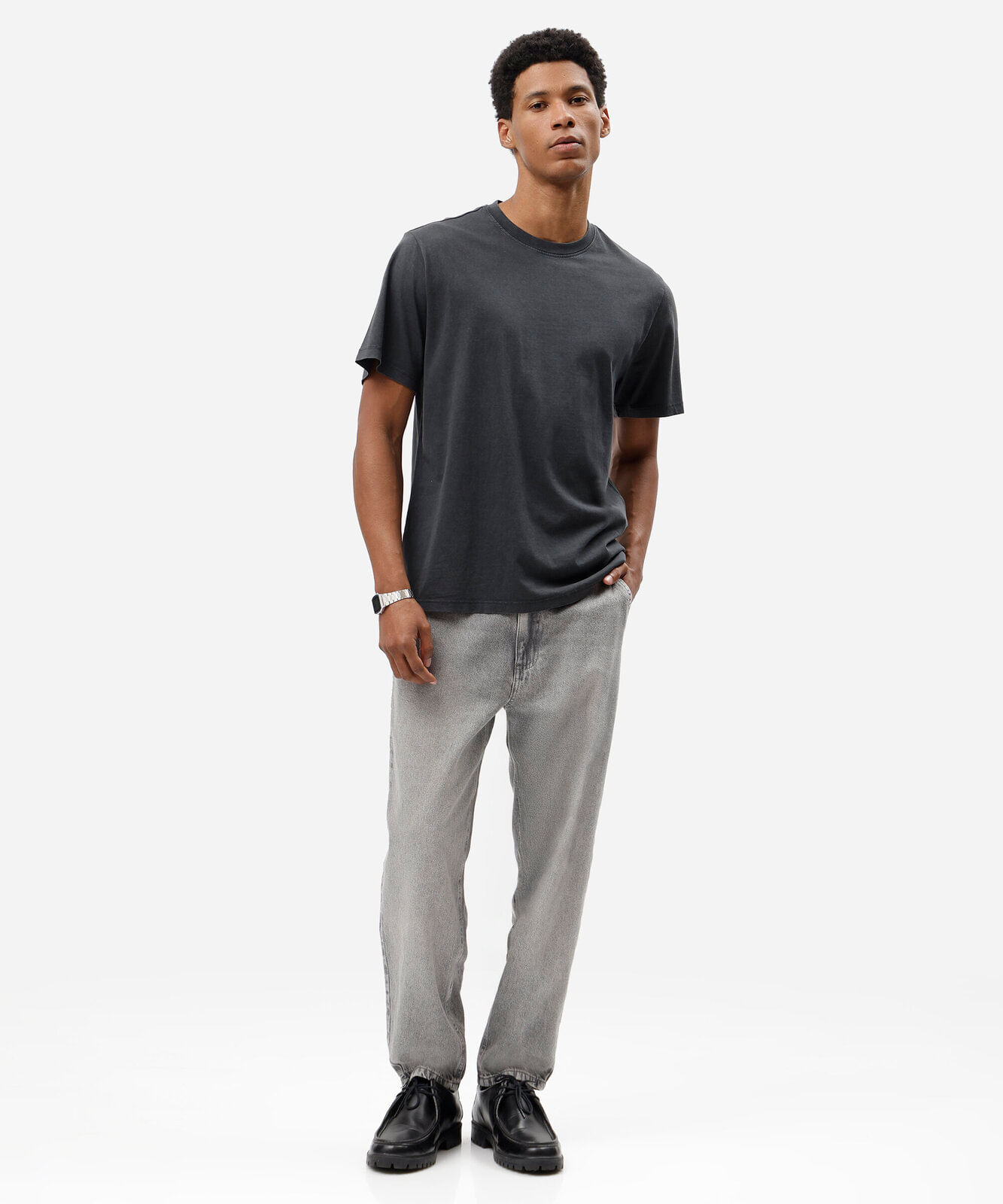 calça chino masculina jeans cinza