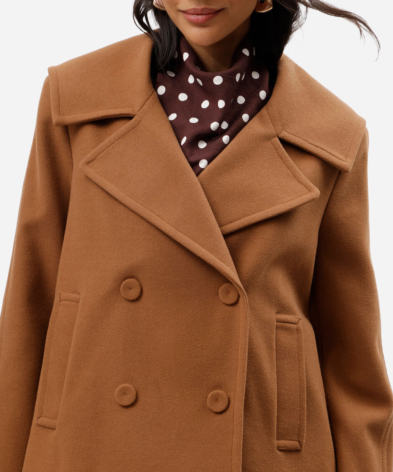 casaco curto feminino texturizado marrom
