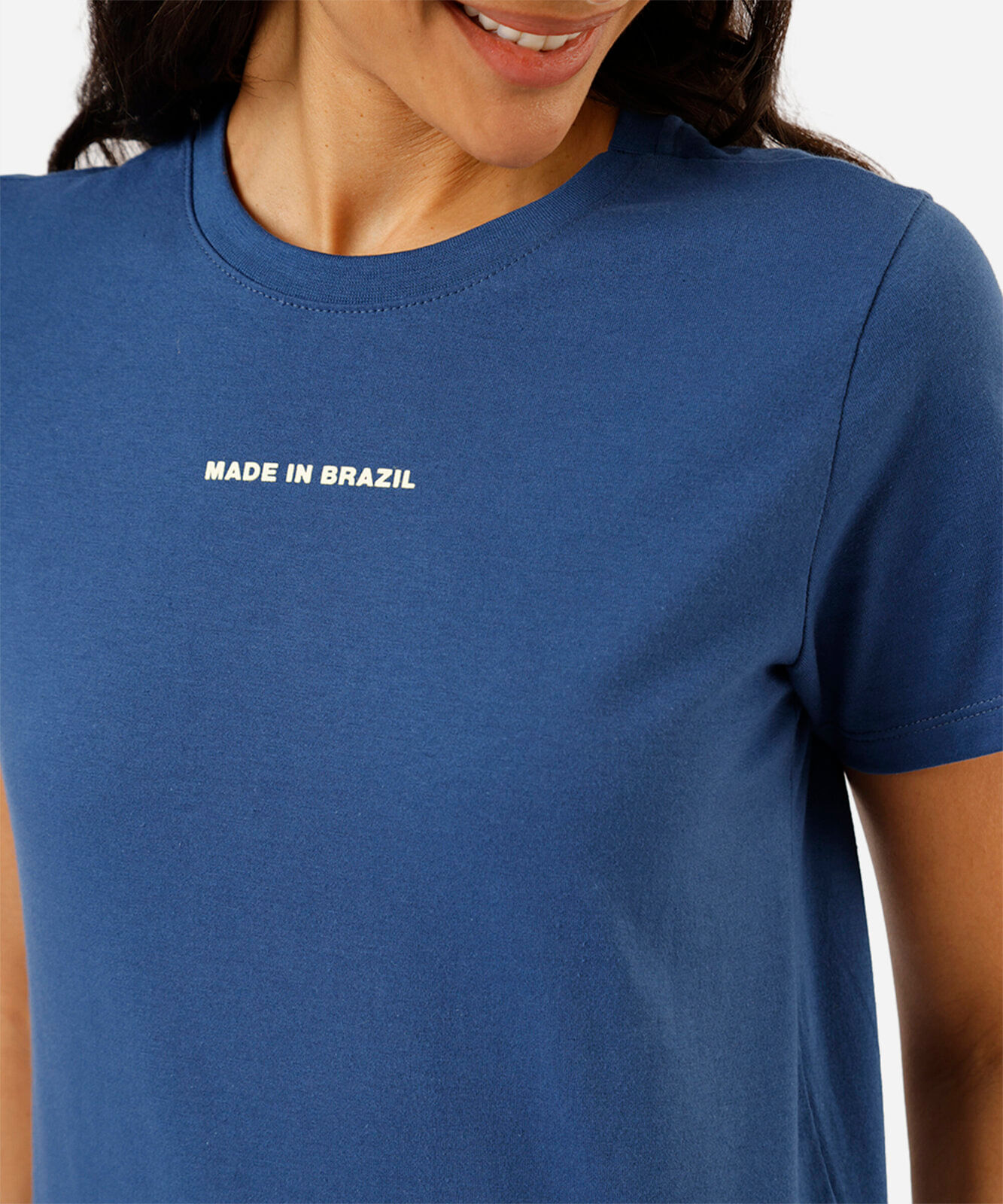 camiseta feminina de algodão made in brasil azul