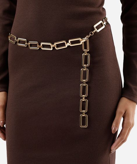 cinto de corrente dourado