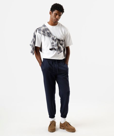calça masculina jogger moletom azul