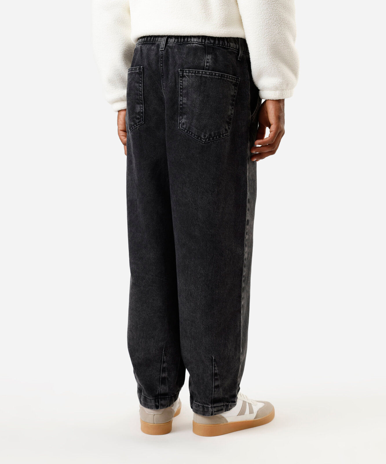 calça balloon masculina jeans preta