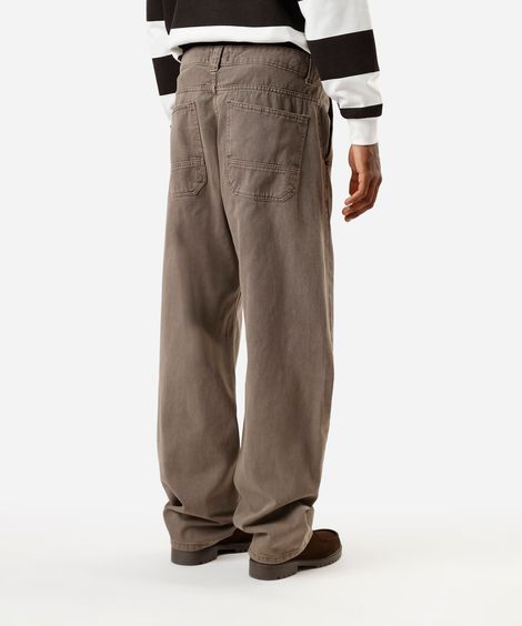 calça baggy masculina de sarja marrom