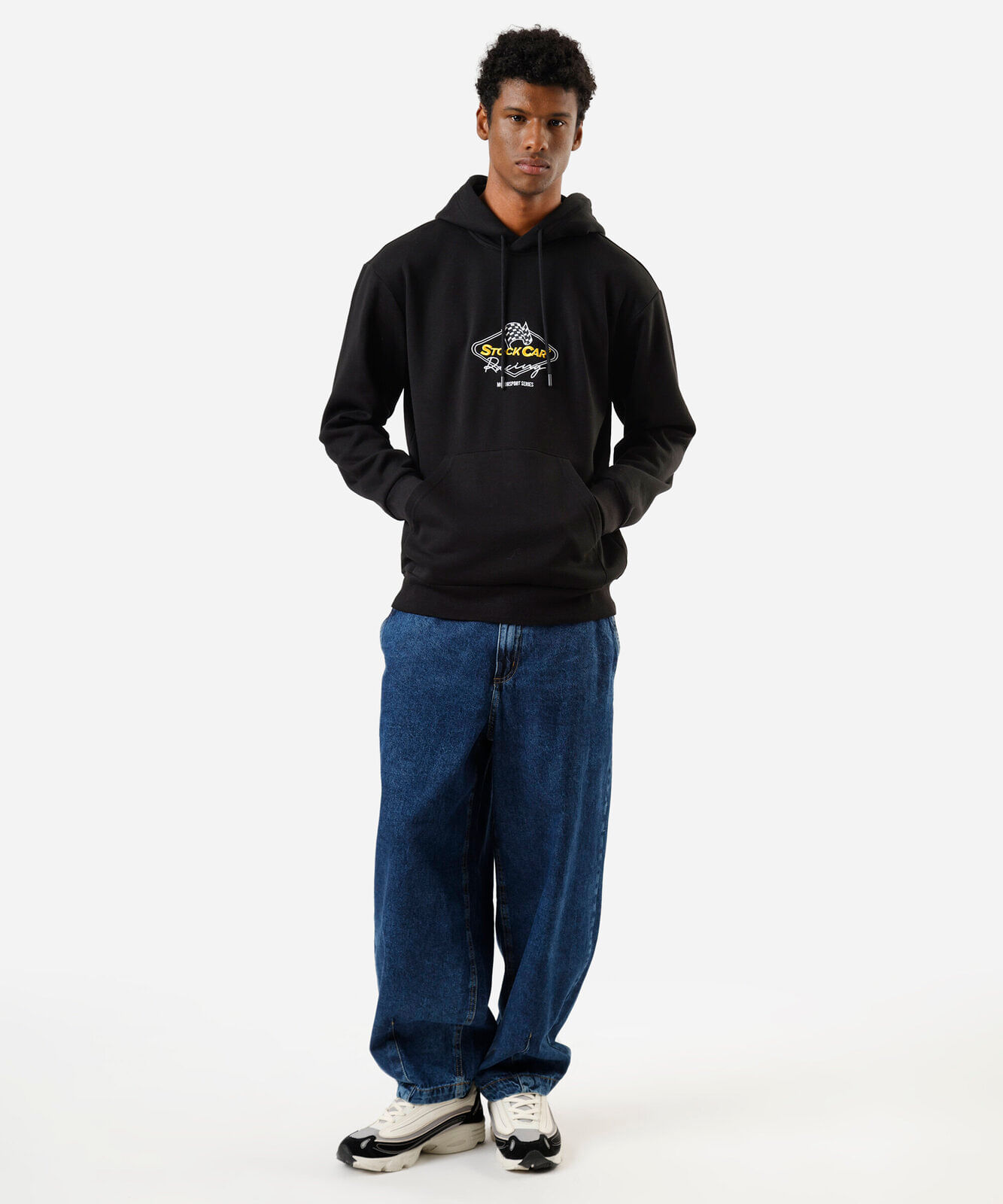 calça balloon masculina jeans azul