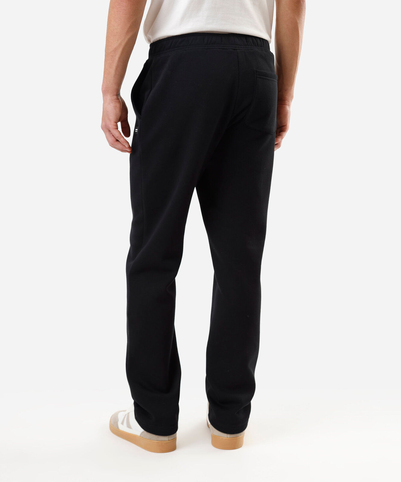 calça reta masculina de moletom cós elástico preta