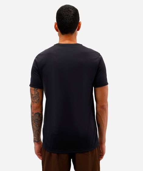 camiseta masculina básica esportiva manga curta preta