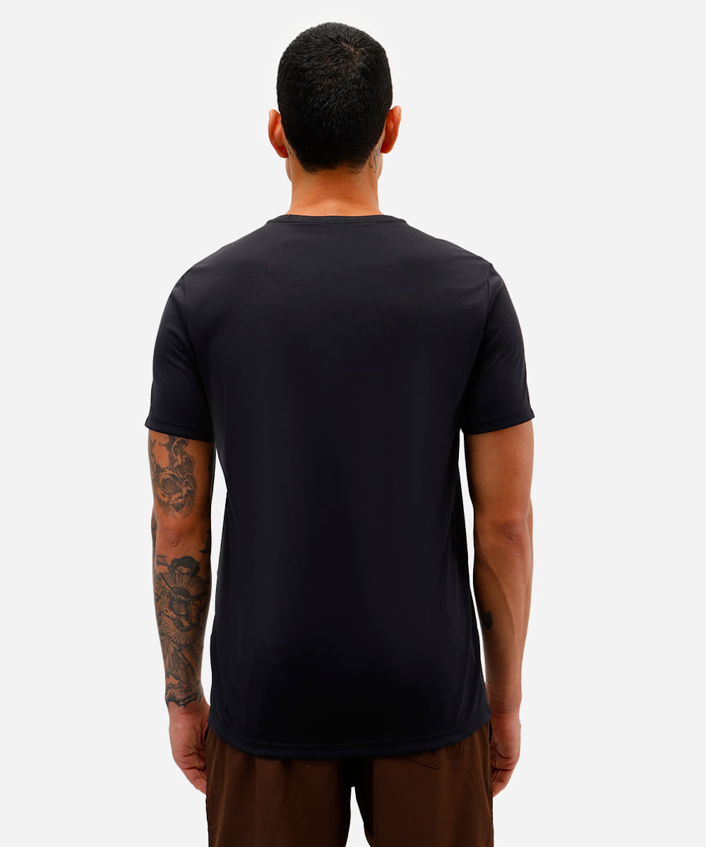 camiseta masculina básica esportiva manga curta preta