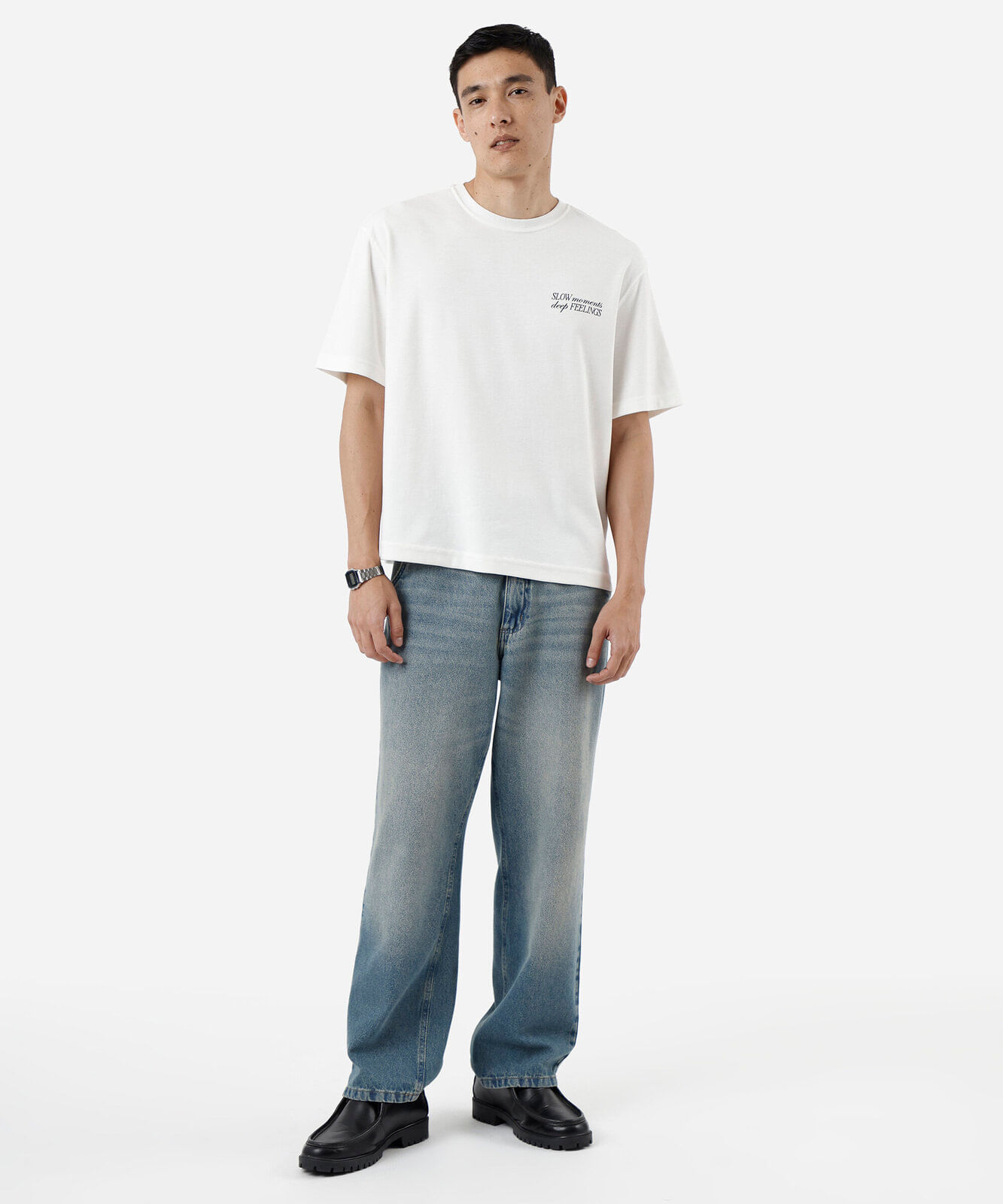 camiseta box masculina manga curta off white
