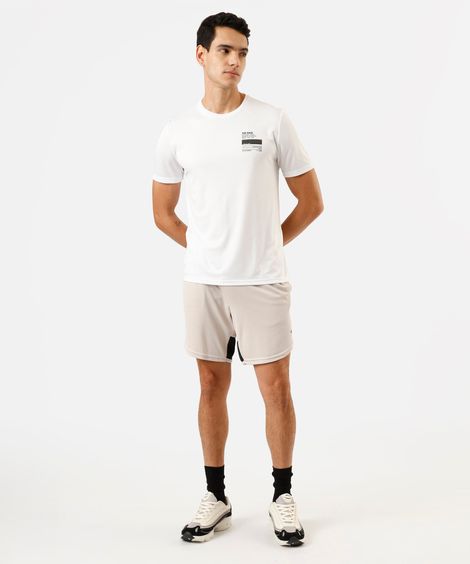 short masculino esportivo texturizado com recorte cinza