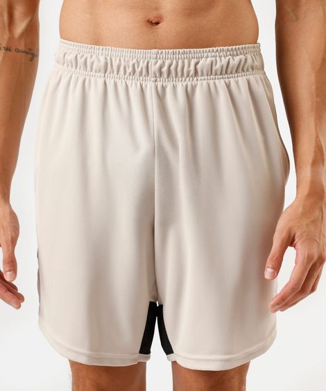 short masculino esportivo texturizado com recorte cinza