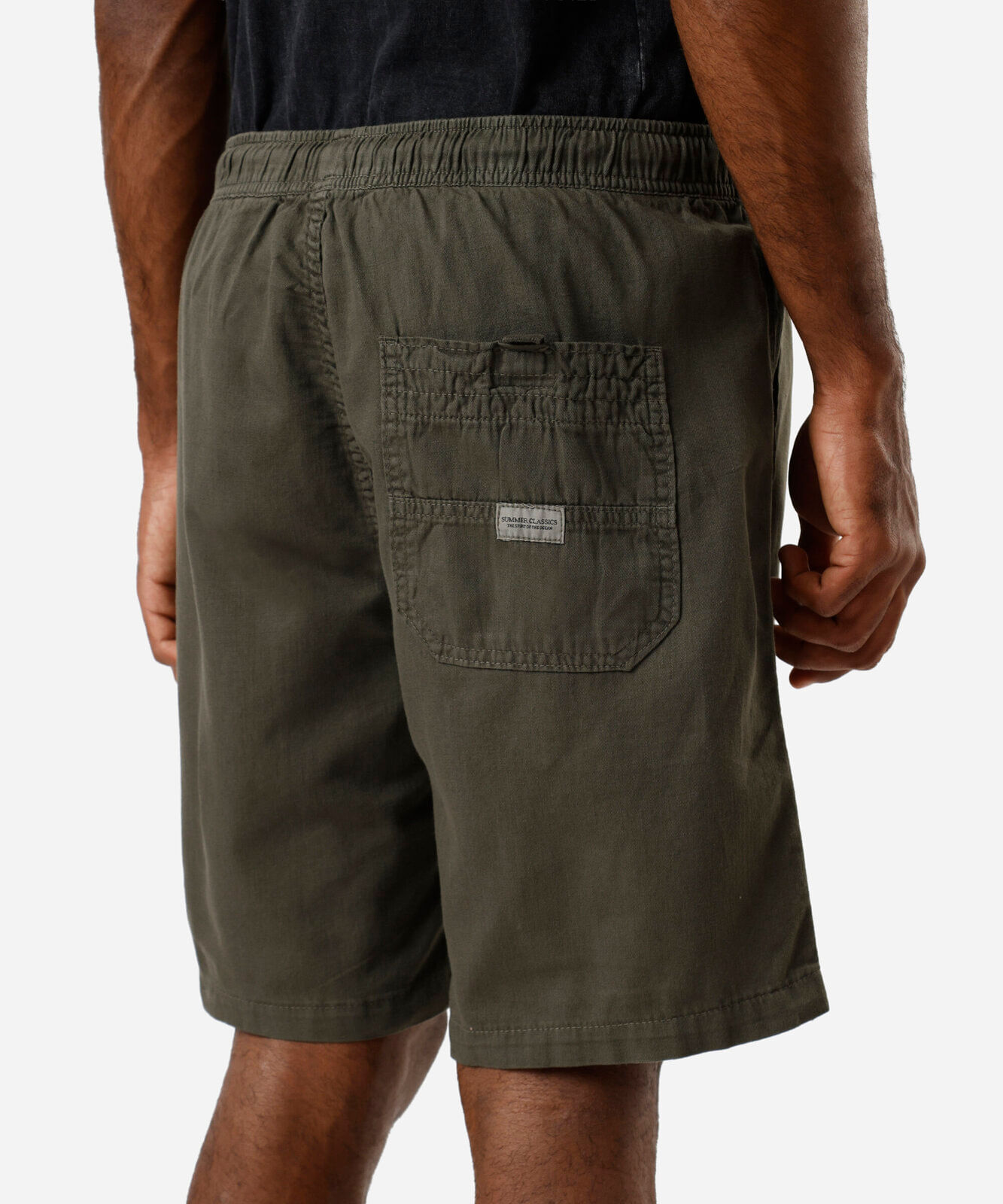bermuda jogger masculina de sarja cós elástico verde
