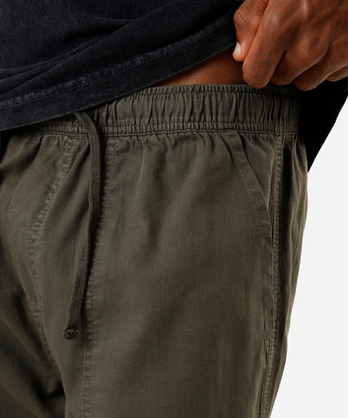bermuda jogger masculina de sarja cós elástico verde