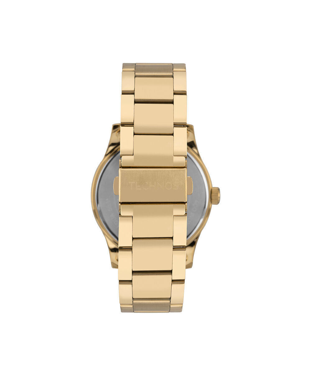 kit relógio masculino technos analógico 2115uce k1p dourado