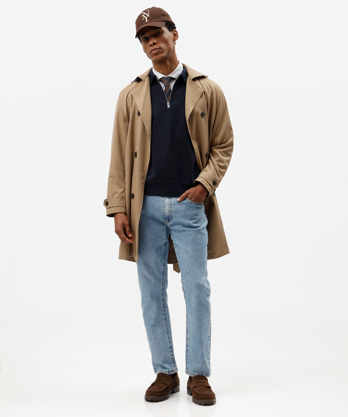 blusão polo masculino de moletom com zíper azul