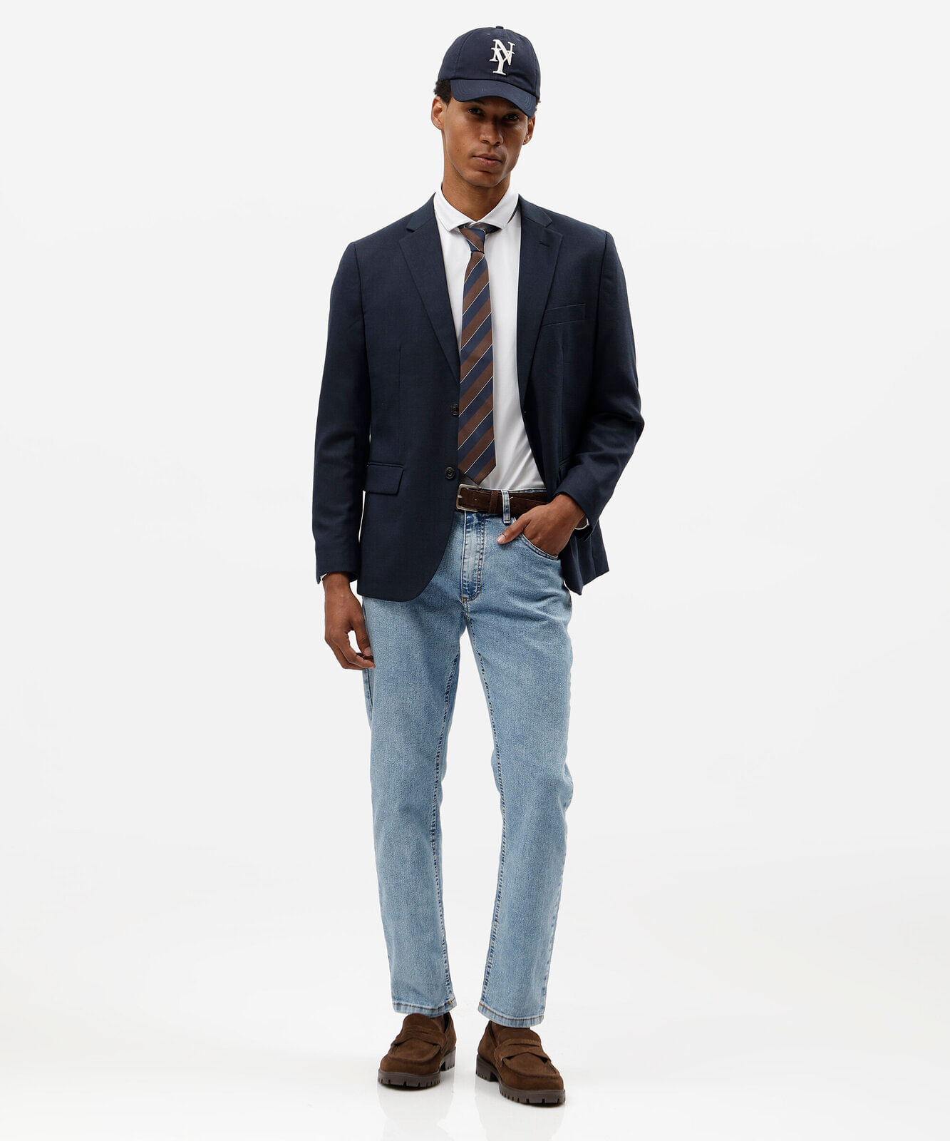 calça slim masculina jeans azul