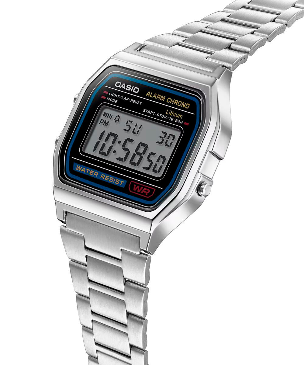 relógio feminino casio digital a158wa 1df sc prateado
