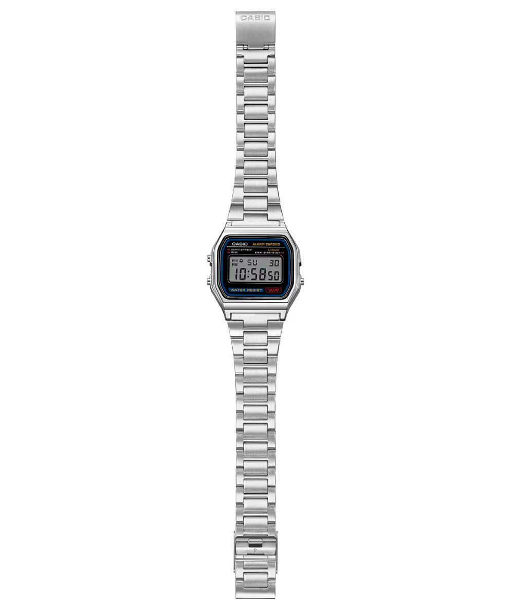 relógio feminino casio digital a158wa 1df sc prateado
