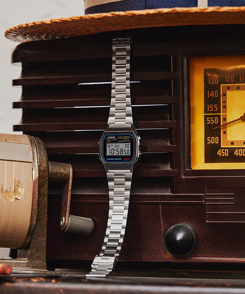relógio feminino casio digital a158wa 1df sc prateado