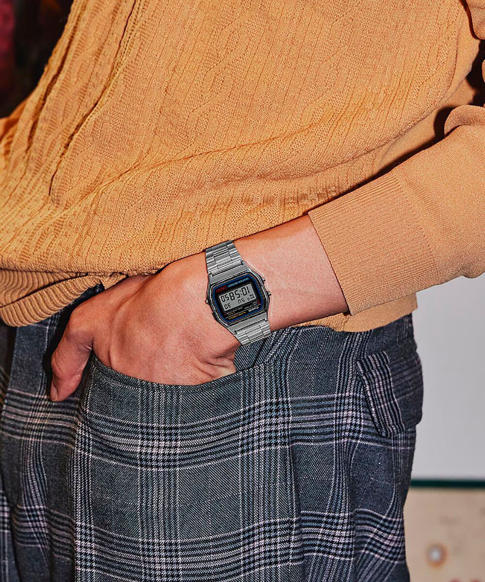 relógio feminino casio digital a158wa 1df sc prateado