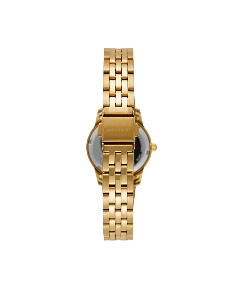 kit relógio feminino mondaine analógico 99919lpmkde1k1 dourado