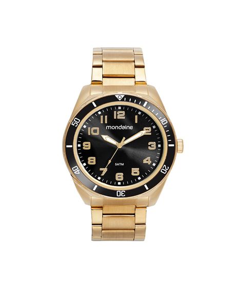 kit relógio masculino mondaine analógico 32656gpmvde3kb dourado