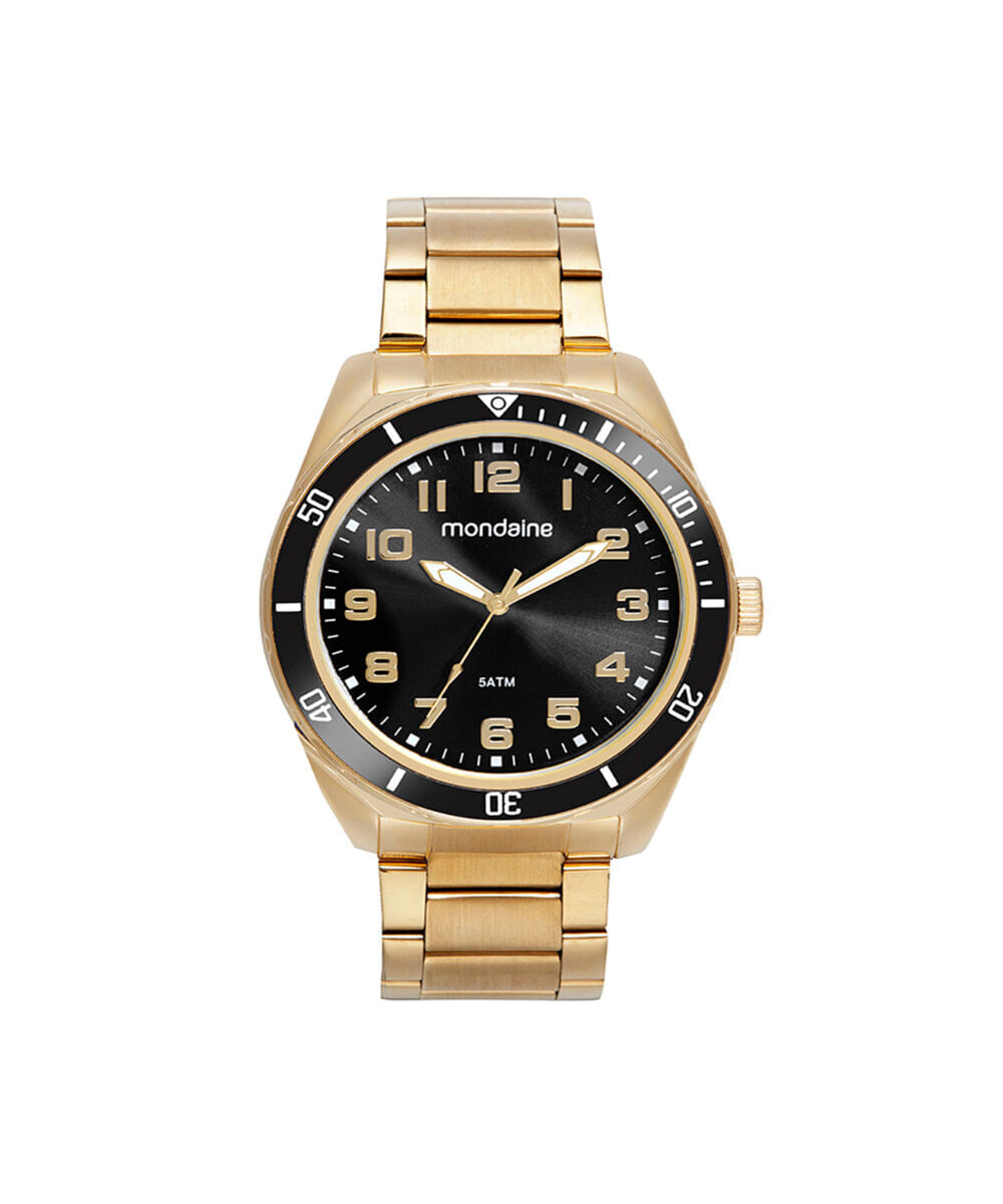 kit relógio masculino mondaine analógico 32656gpmvde3kb dourado