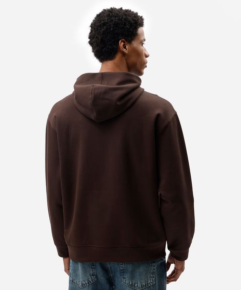 blusão oversized masculino de moletom com capuz marrom