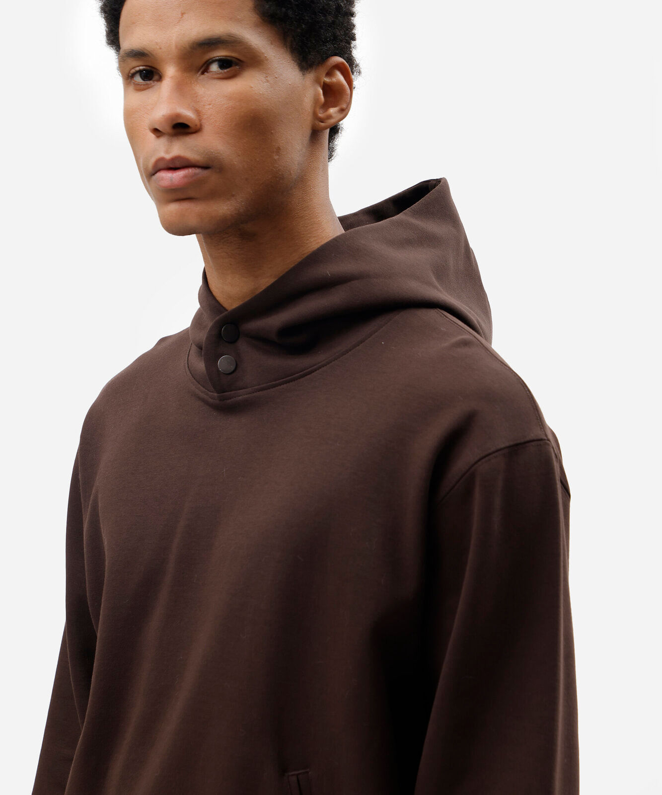 blusão oversized masculino de moletom com capuz marrom