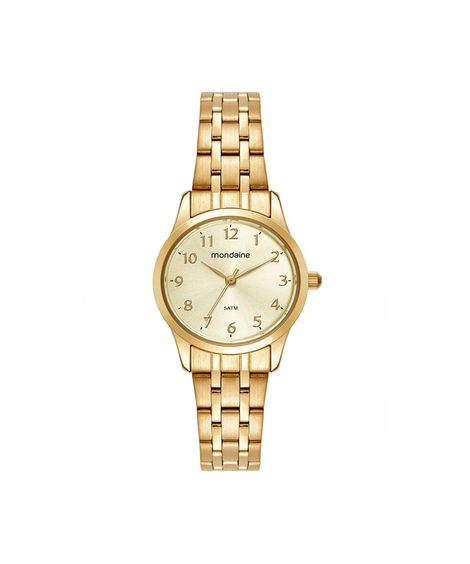 kit relógio feminino mondaine analógico 99913lpmkde1k1 dourado