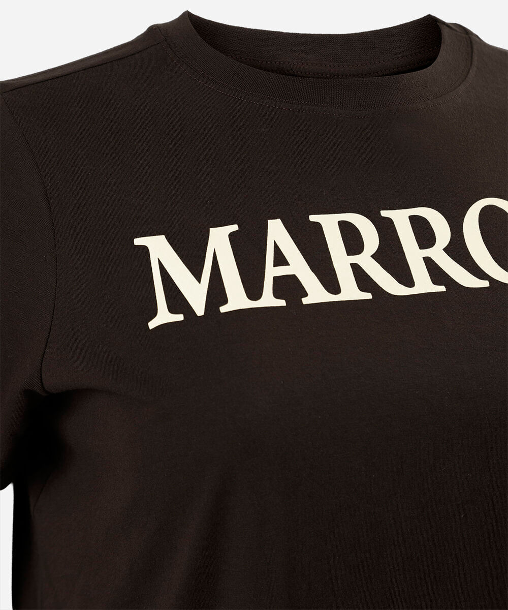 camiseta feminina de algodão manga curta alcione plus size marrom