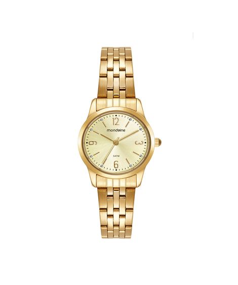 kit relógio feminino mondaine analógico 99916lpmkde1k1 dourado