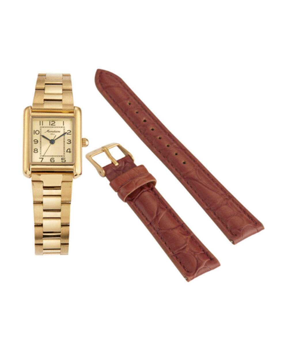 kit relógio feminino mondaine analógico 32821lpmkde1 dourado