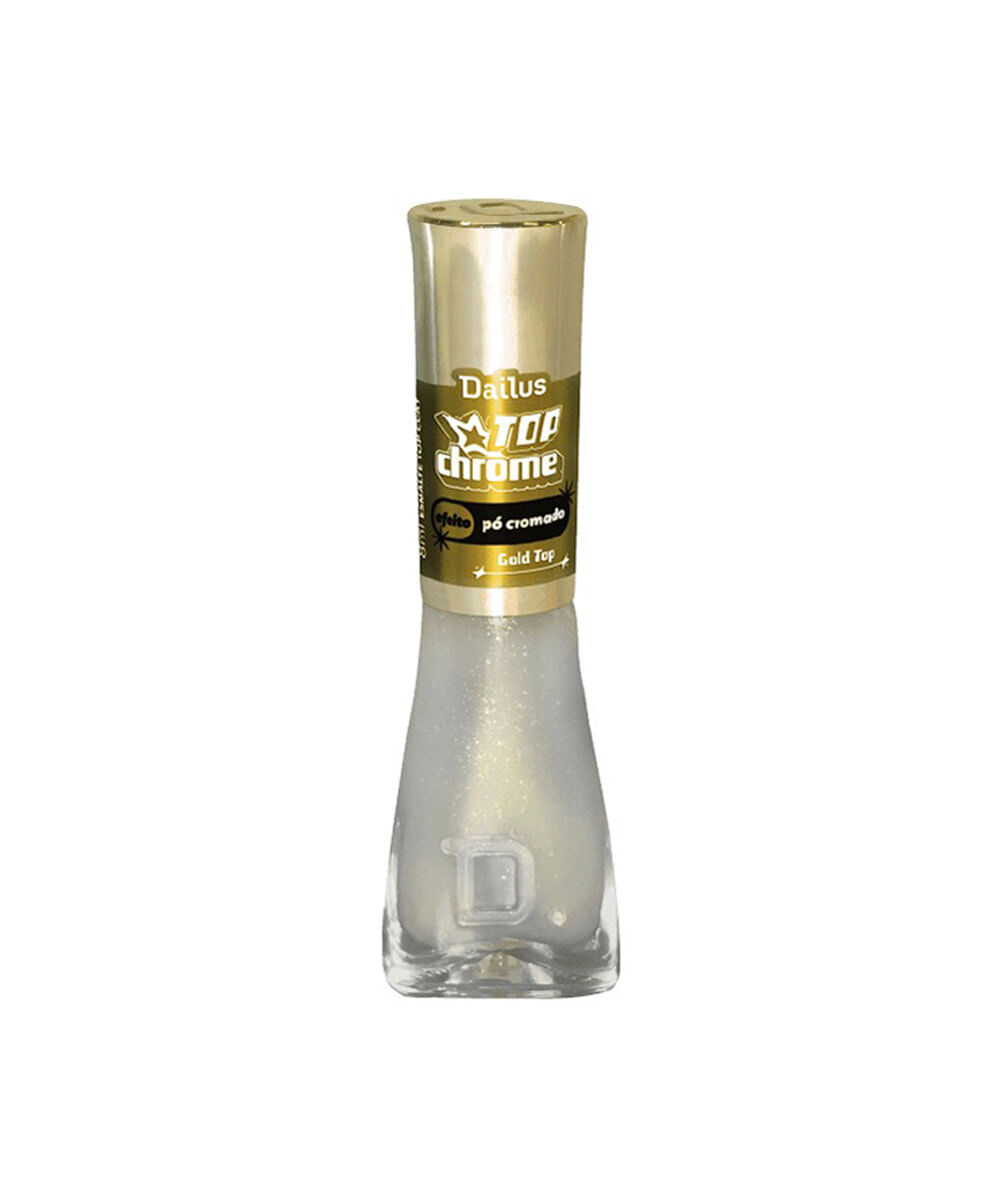 esmalte dailus top chrome efeito pó cromado gold top