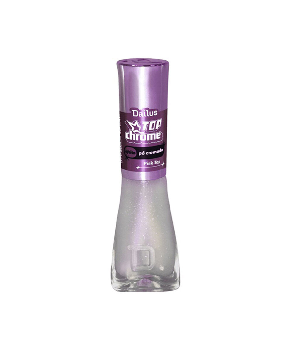 esmalte dailus top chrome efeito pó cromado pink top