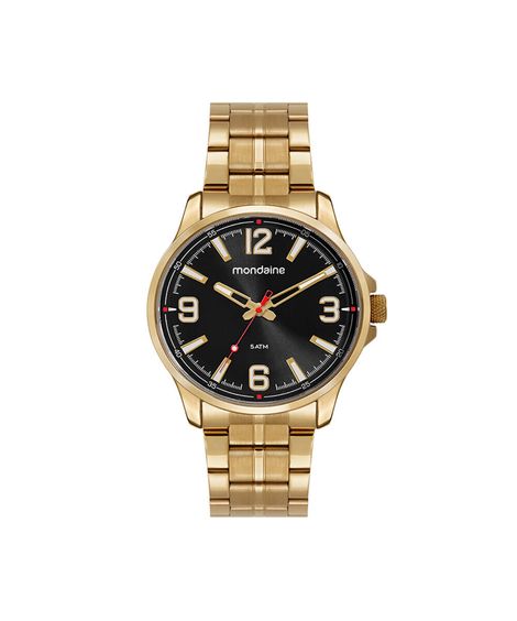 kit relógio masculino mondaine analógico 33037gpmvde2ka dourado