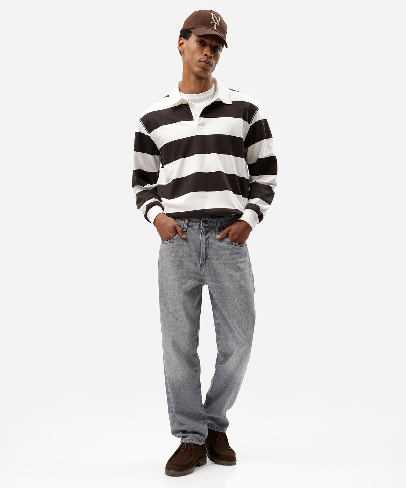 calça reta masculina jeans cinza