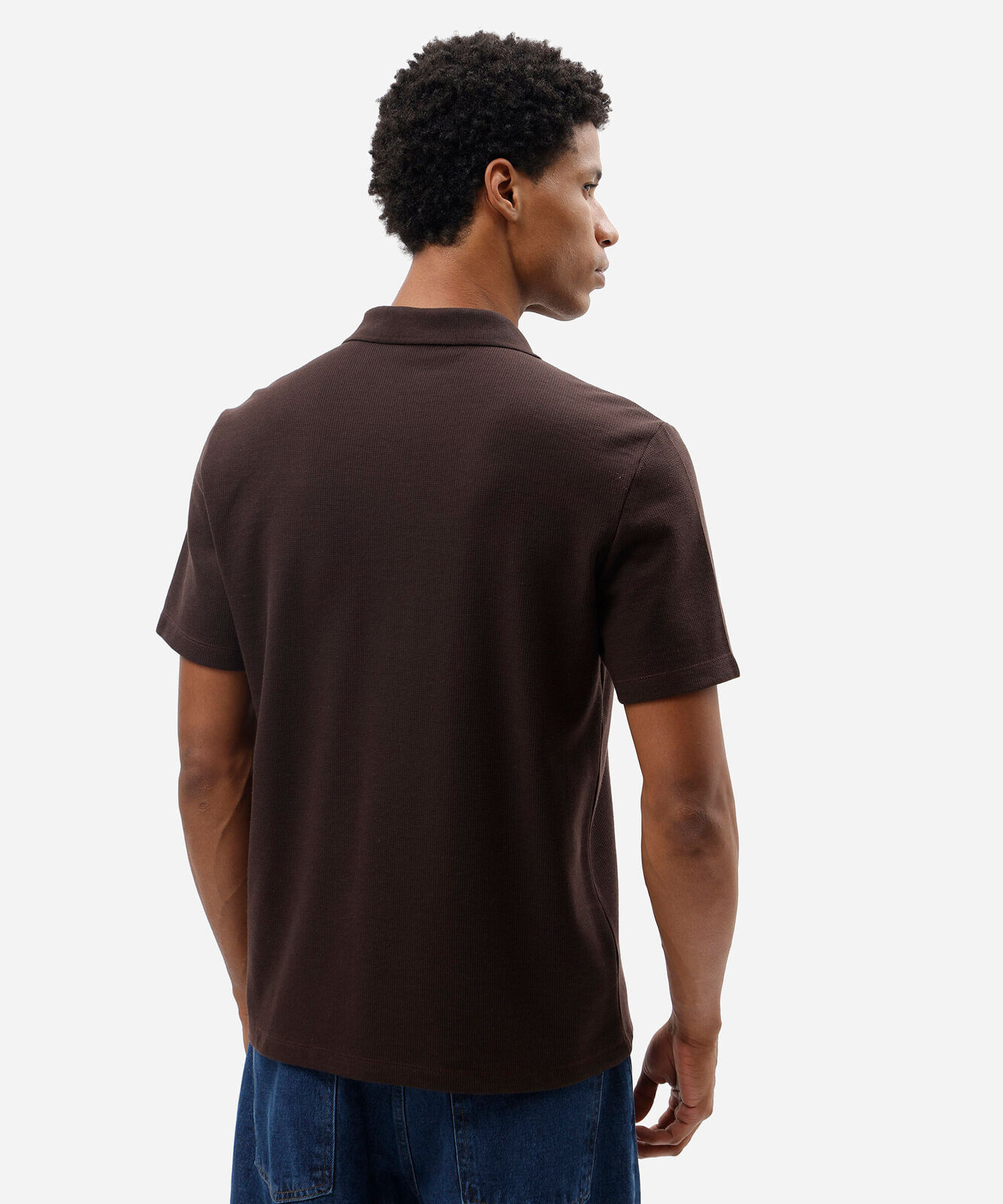polo masculina com algodão manga curta marrom