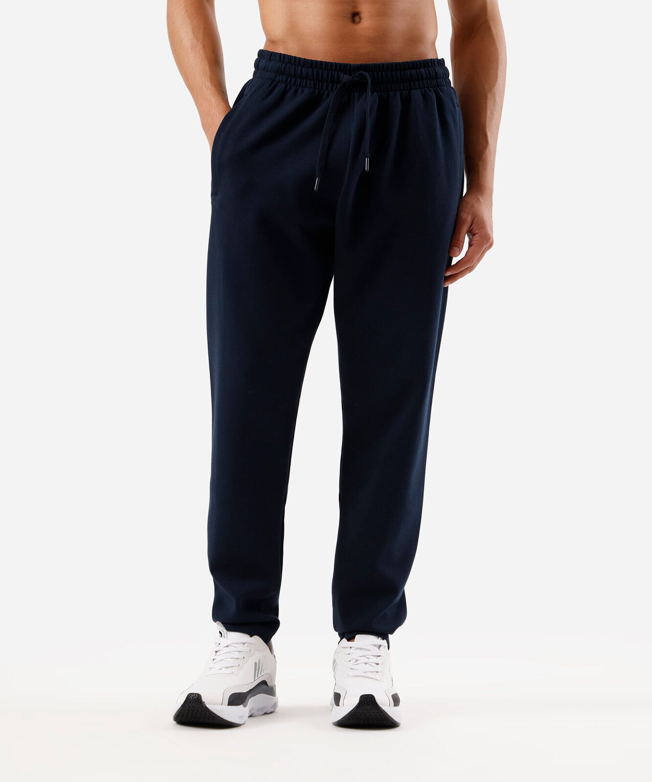 calça slim masculina de moletom azul