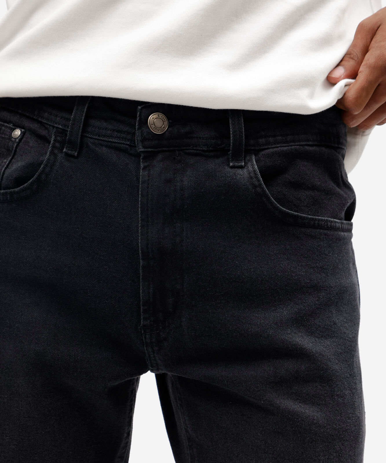 calça slim masculina jeans preta